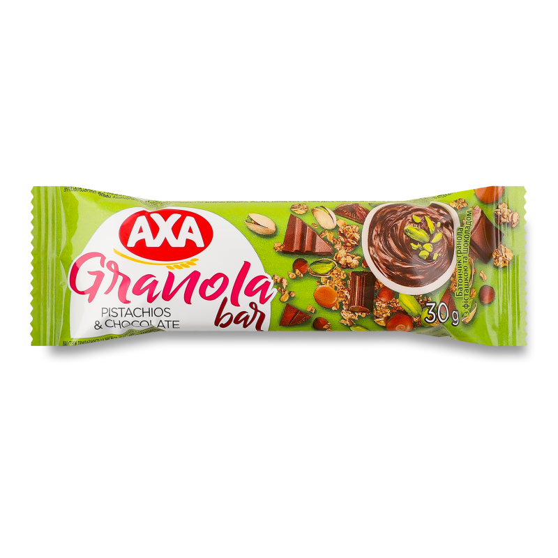 Батончик Granola Bar з фісташкою та шоколадом 30г Axa