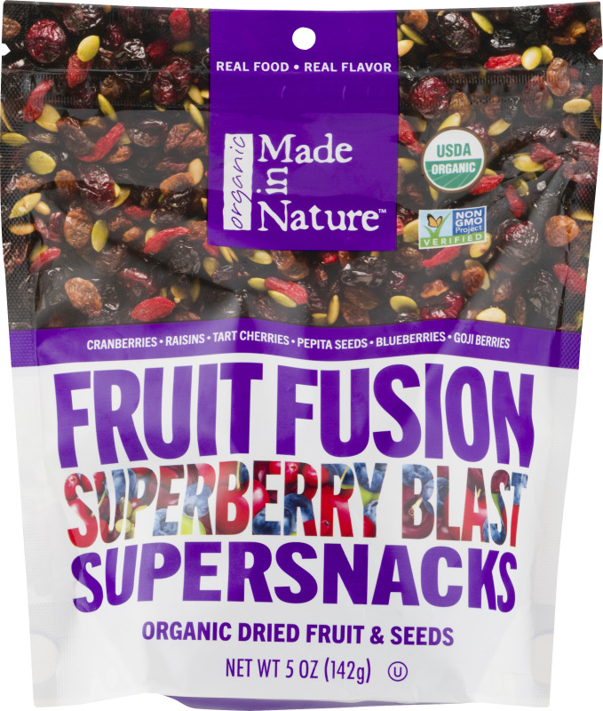 Made in Nature Fruit Fusion Superberry Blast Supersnacks Organic Dried