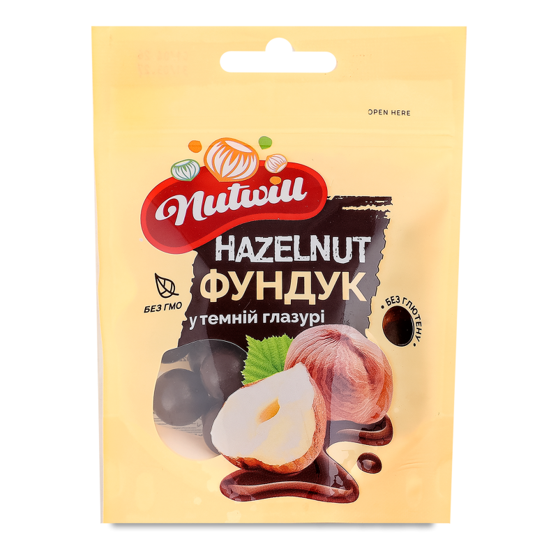Фундук в темній глазурі 100г Nutwill