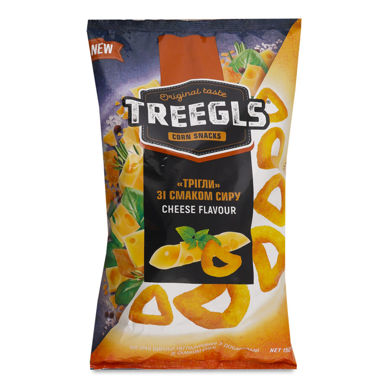 Снеки кукурудзяні Тріглс з смаком сиру 150г Золоте зерно