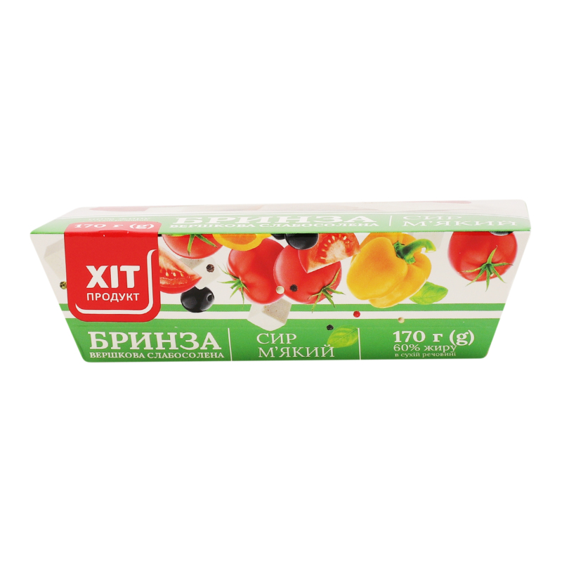 Сир 60% м'який Бринза вершкова слабосолона Хіт Продукт п/у