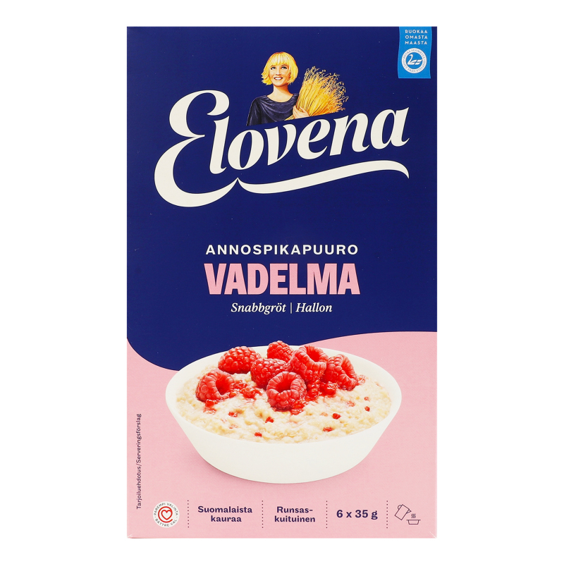 Каша-хвилинка вівсяна Малина Elovena к/у 6х