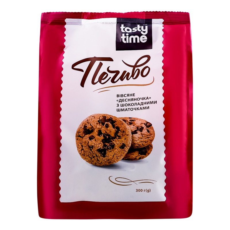 Печиво вівсяне з шоколадними шматочками Десняночка Tasty Time м/у