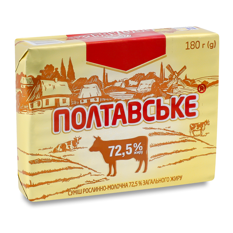 Суміш рослинно-молочна 72,5% 180г фольга Полтавське