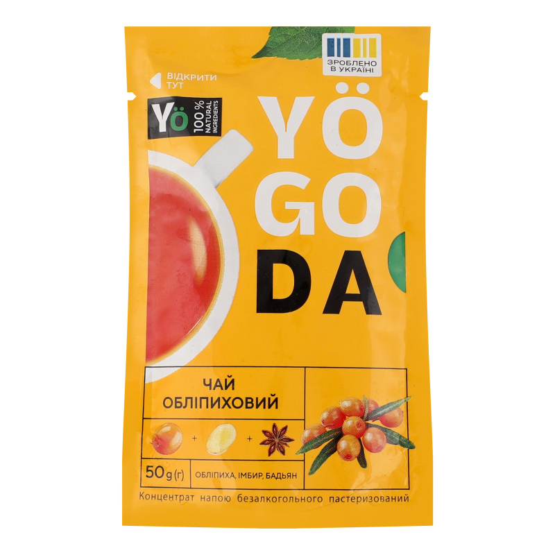 Концентрат напою безалкогольного пастеризований Чай обліпиховий Yogoda д/п