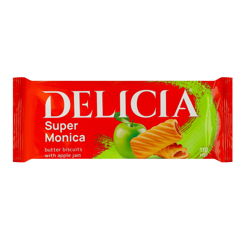 Печенье сдобное с яблочным повидлом Супер-Моника Delicia м/у 170г