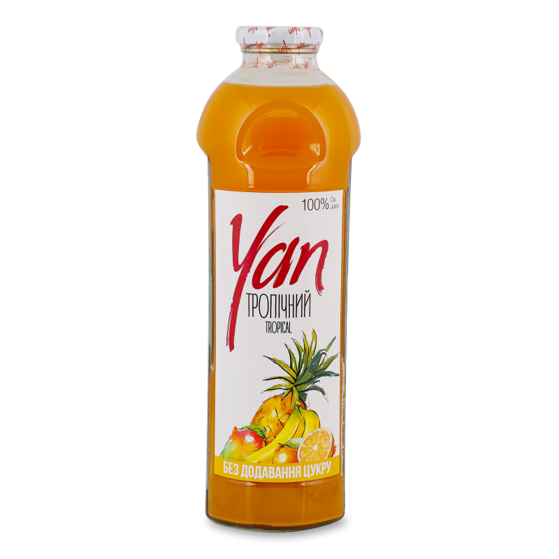 Сік тропічний без цукру 930мл скло Yan