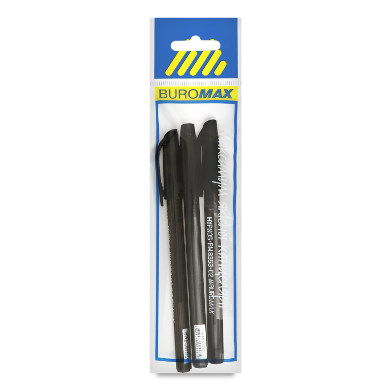Ручка масляна Гіпноз чорна прозора BM.8353-02 Буромакс
