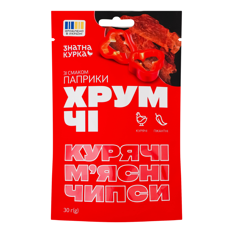 Чипси м'ясні курячі зі смаком паприки ХрумЧі Знатна Курка д/п