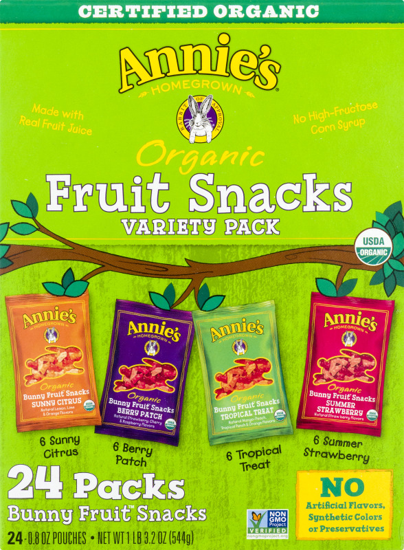 Annie's Organic Fruit Snacks Bunny Fruit Snacks Variety Packs 24 PK