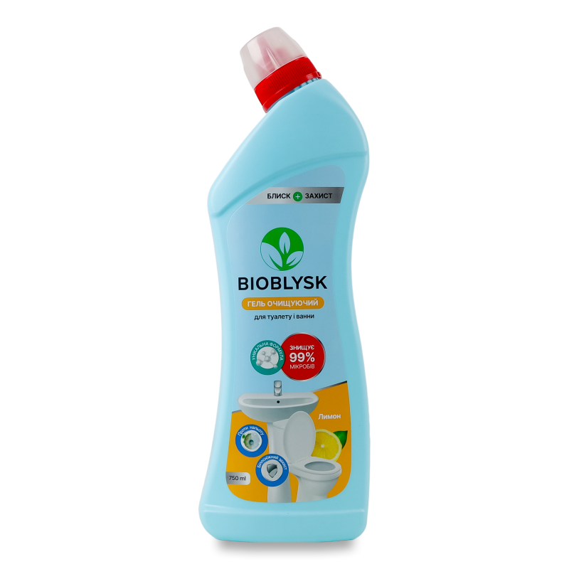 Гель очищуючий д/туалету та ванни Лимон 750мл BioBlysk