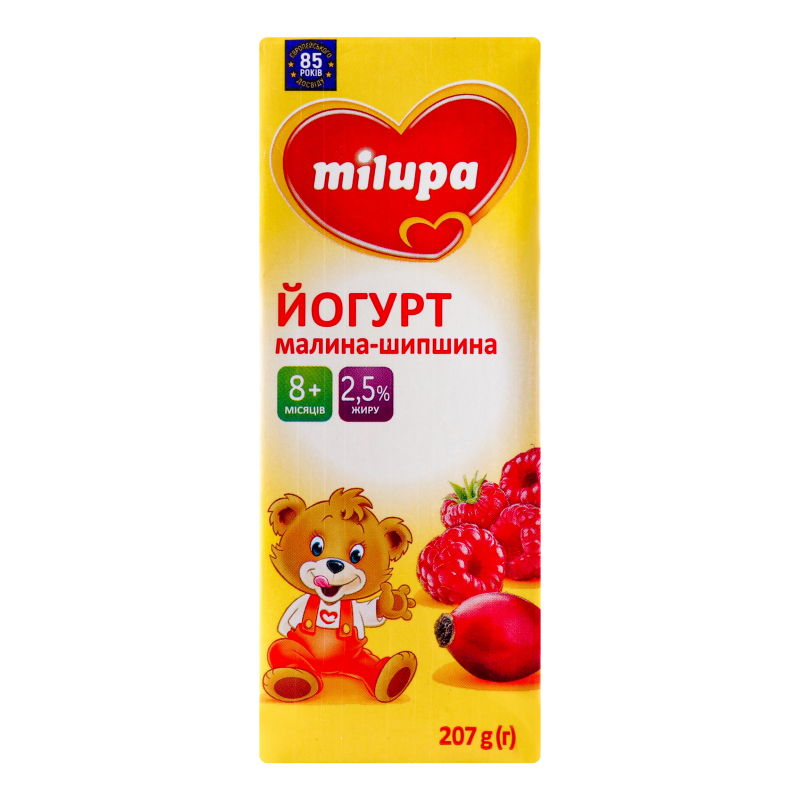 Йогурт 2.5% для дітей від 8міс Малина-шипшина Milupa т/п