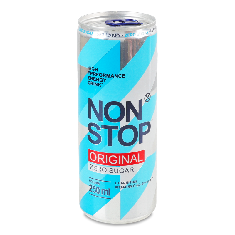 Напій енергетичний безалкогольний Original сильногазований 250мл ж/б Non Stop