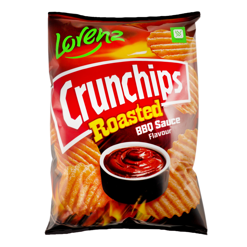 Чипси картопляні рифлені зі смаком солодких прянощів BBQ Sauce Crunchips Roasted Lorenz м/у