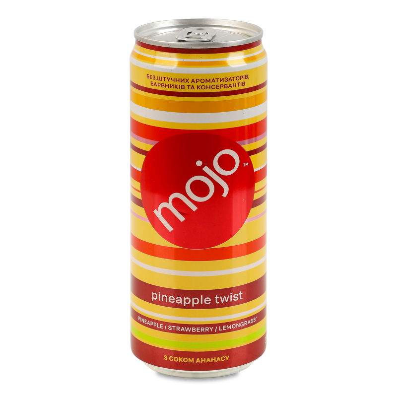Напій безалкогольний Pineapple Twist соковмісний сильногазований 330мл ж/б Mojo