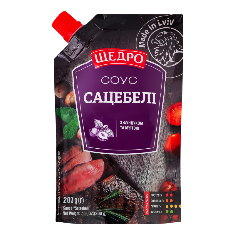 Produtos árabes Соус с фундуком и мятой пастеризованный Сацебели Щедро д/п 200г