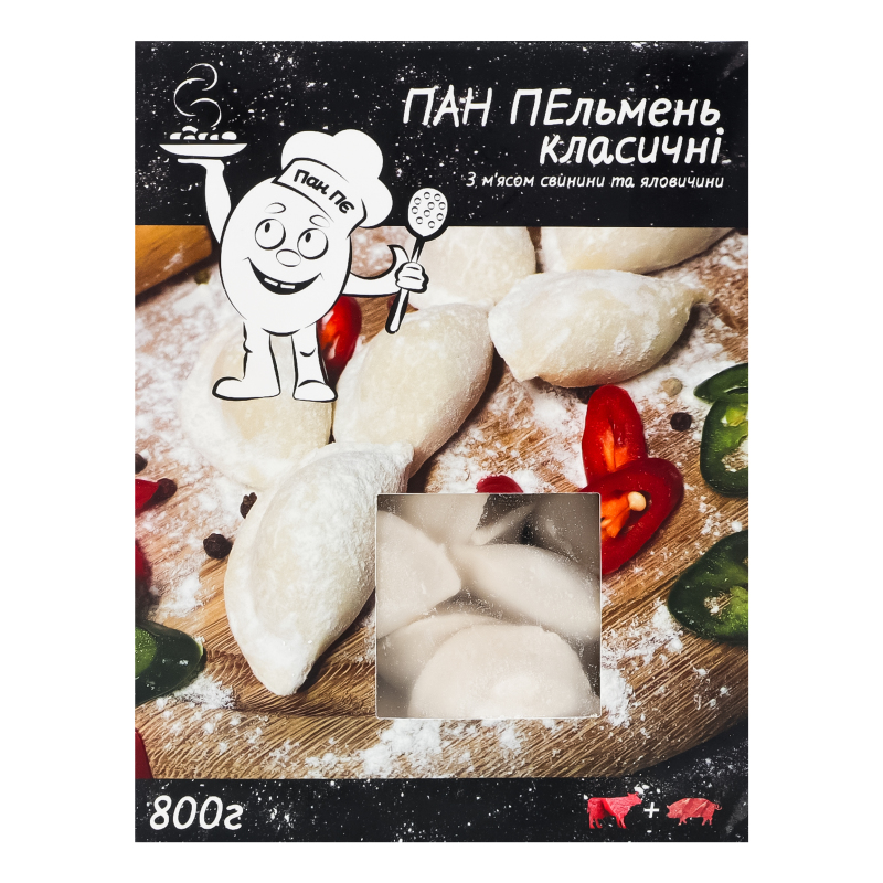 Пельмені з м'ясом свинини та яловичини Класичні Пан Пе к/у