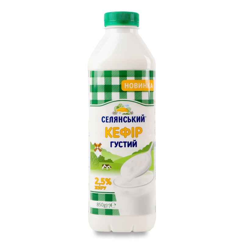 Кефір густий 2,5% 850г пет Селянський