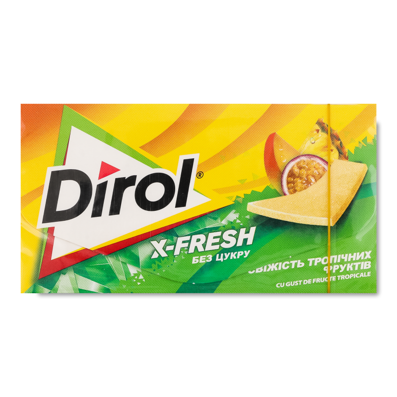 Гумка жувальна Ікс-Фреш Свіжість тропічних фруктів 13,5г коробка Дірол