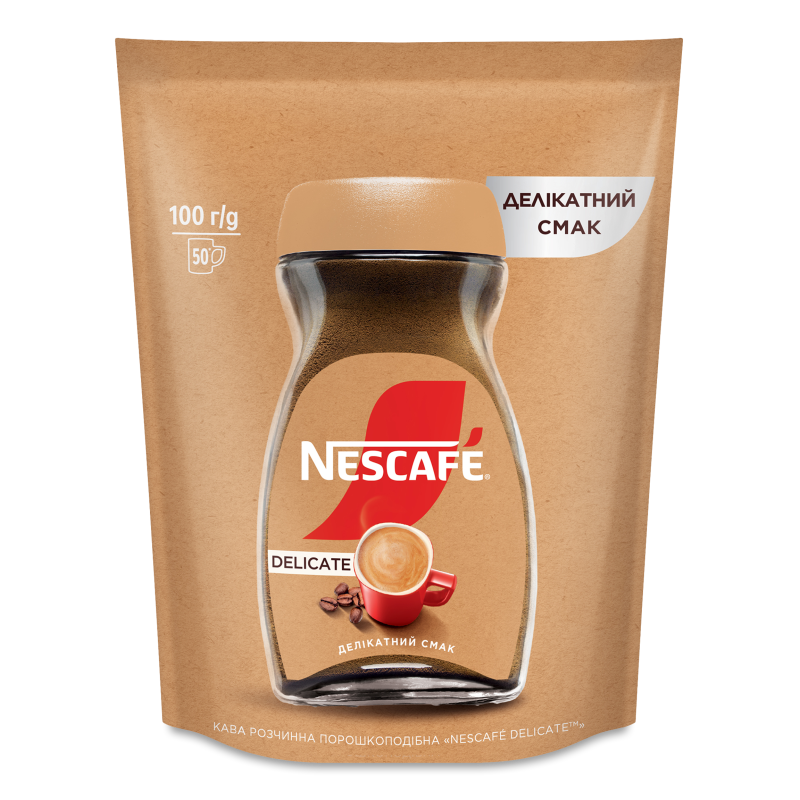 Кава Delicate розчинна порошкоподібна 100г економ пакет Nescafe