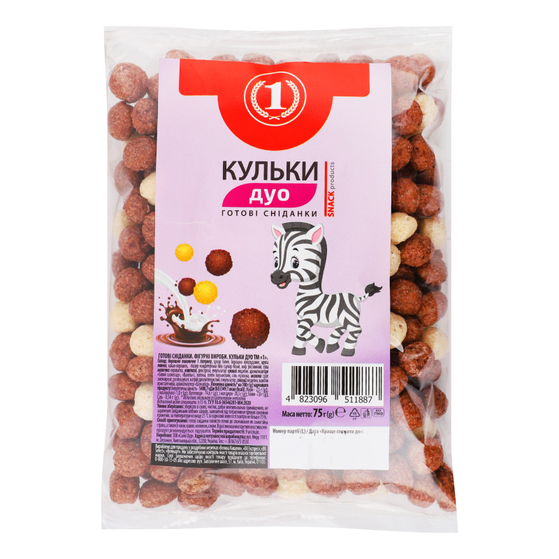 Сніданки готові Кульки Дуо ТМ "1" м/у