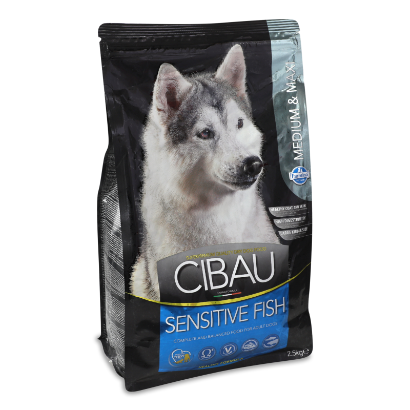 Корм д/собак з чутливим травленням Сібау Сенсітів Едалт Медіум енд Максі з рибою сухий 2,5кг Фарміна