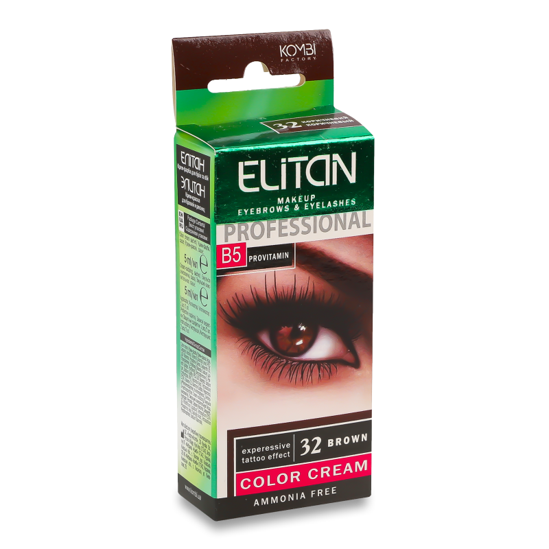 Крем-фарба д/брів та вій №32 коричнева 2*2,5мл Elitan