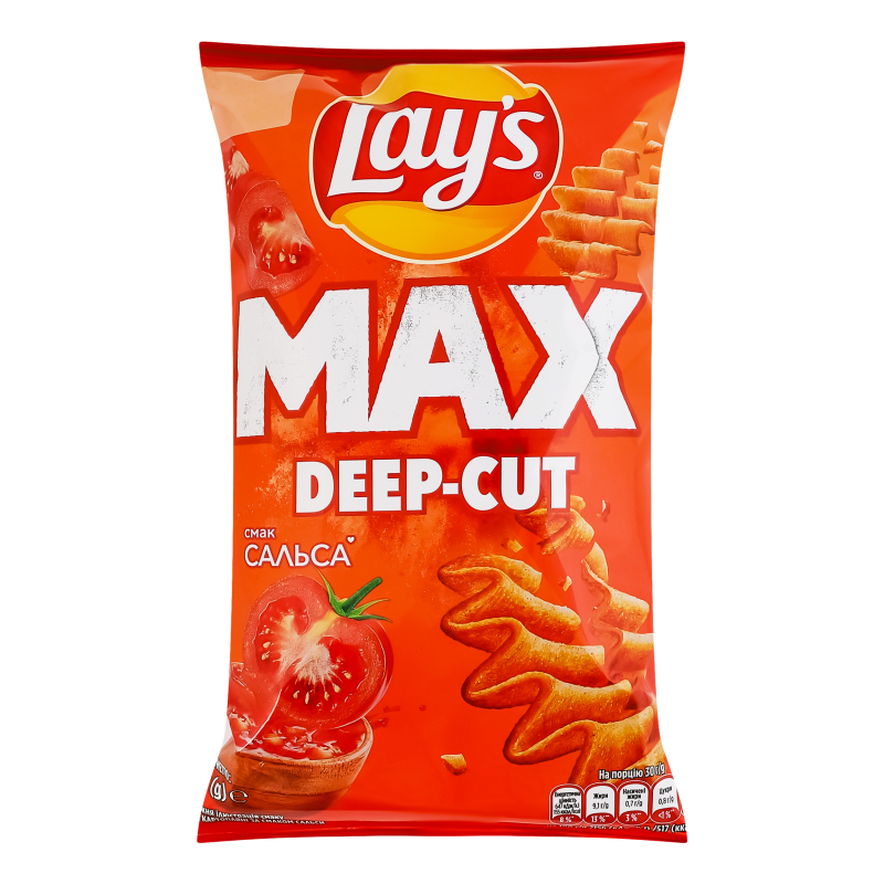 Чипсы картофельные Сальса Deep-cut Max Lay's м/у 95г Lay's