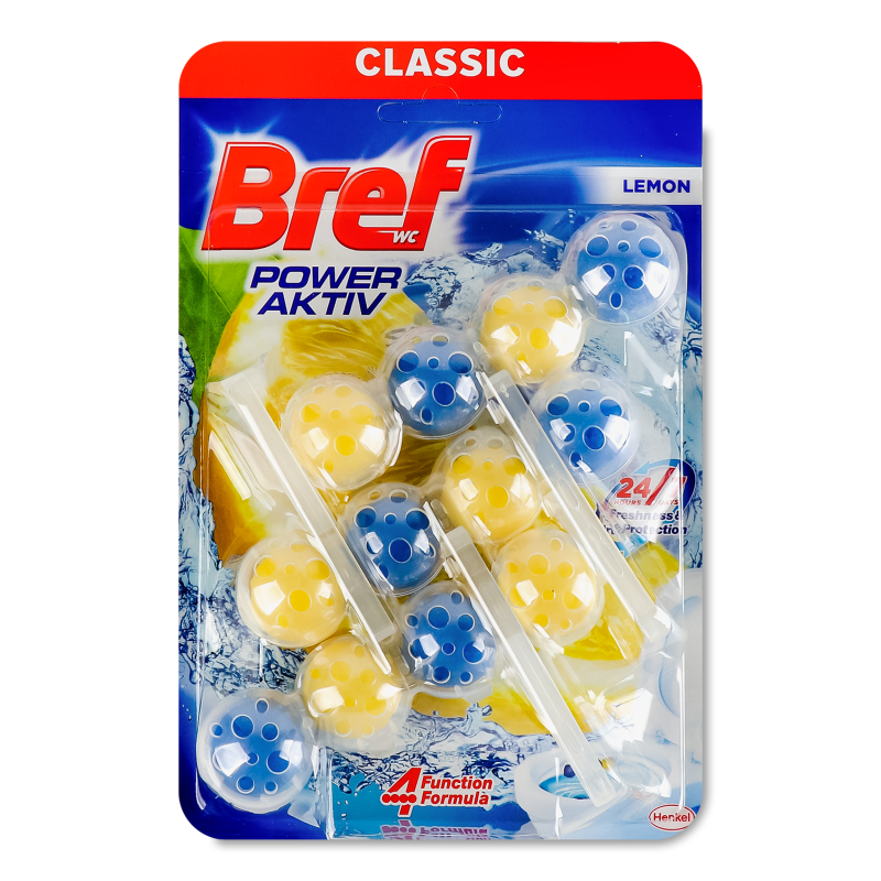 Засіб д/чищення унітазу Сила-актив Лимонна свіжість3*50г Бреф