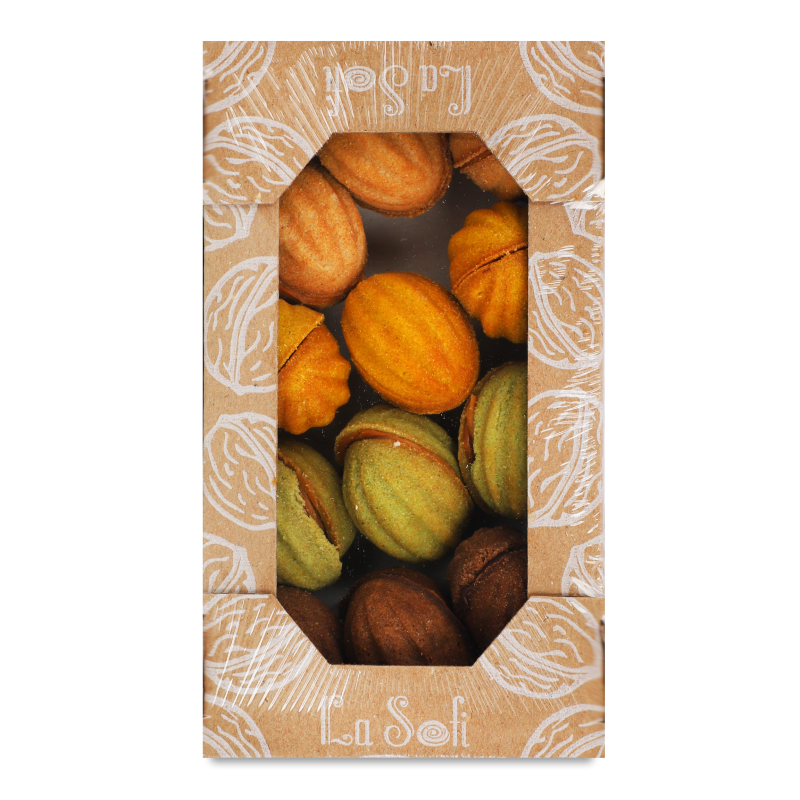 Горішки гречані Мікс з горіховими пастами та згущеним молоком 285г коробка La Sofi