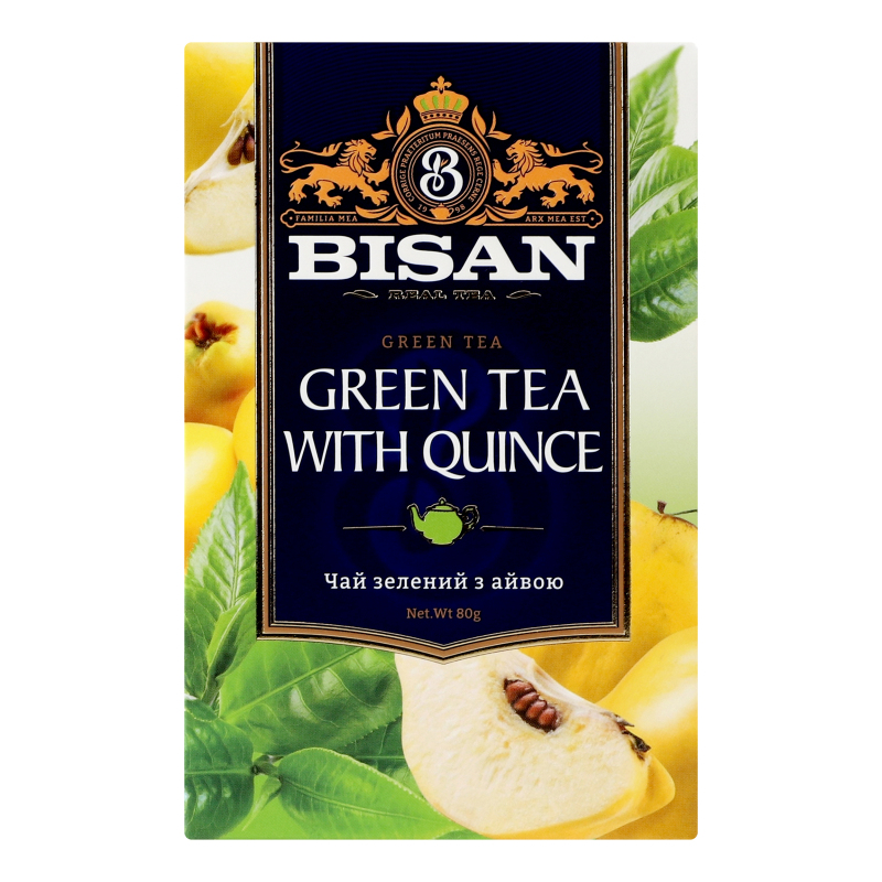 Чай зеленый листовой Green tea with quince Bisan к/у 80г Bisan ...
