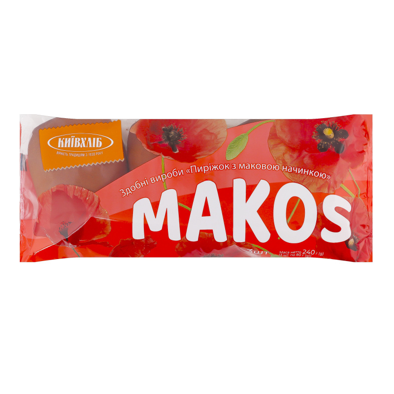 Пиріжок з маковою начинкою Київхліб м/у 3х