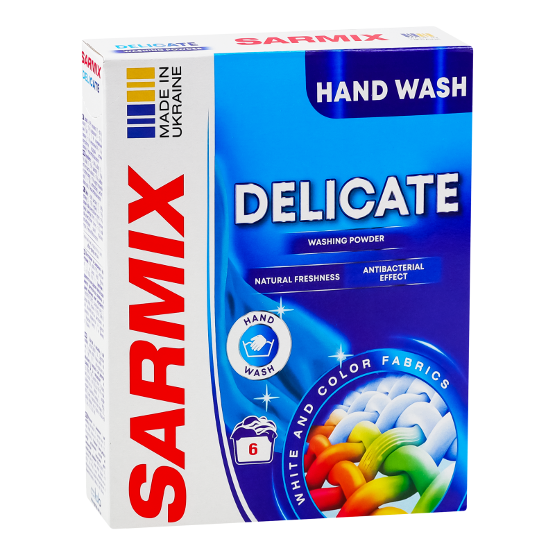Засіб мийний синтетичний порошкоподібний Delicate д/ручного прання 300г Sarmix
