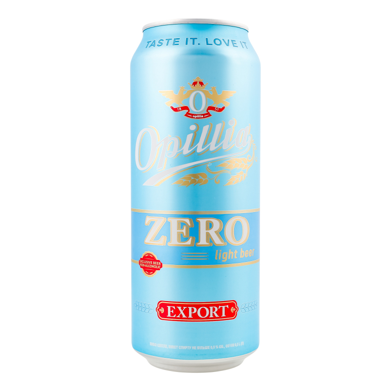 Пиво 0.5л 0.5% светлое пастеризованное Export Zero Opillia ж/б