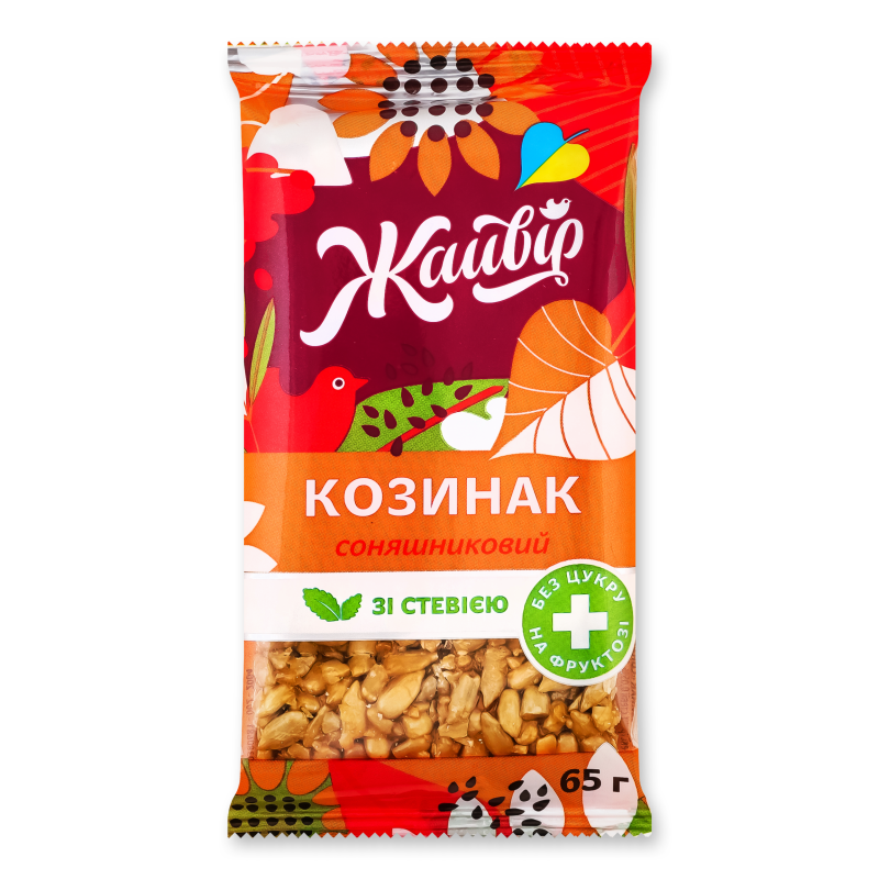 Козинак Соняшниковий на фруктозі з стевією 65г Жайвір