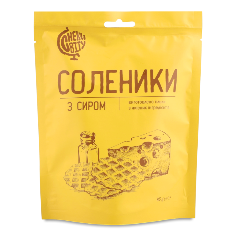 Снек хрусткий Соленики з сиром 85г Снеки Світу
