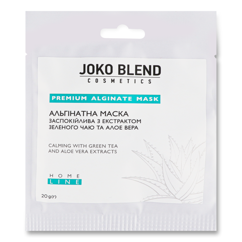 Маска альгінатна з екстрактом зеленого чаю та алое вера заспокійлива 20г Джоко Бленд
