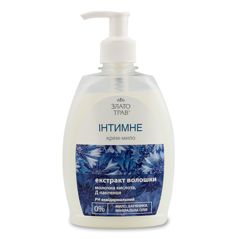 Крем-мило д/інтимної гігієни з рослинним екстрактом волошки 330г Злато трав