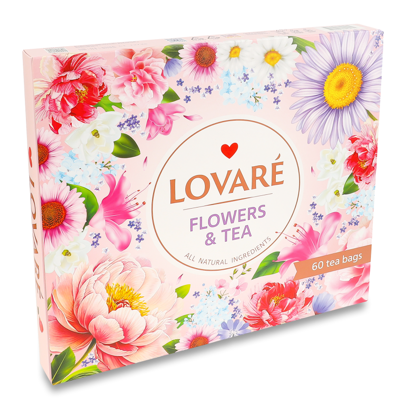Набір Колекція чаїв Flowers&Tea 12видів 60пакетів Lovare