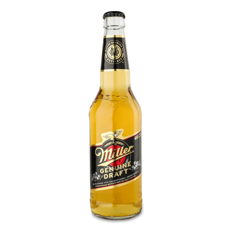 Пиво Genuine Draft світле 4,7% 0,45л скло Miller