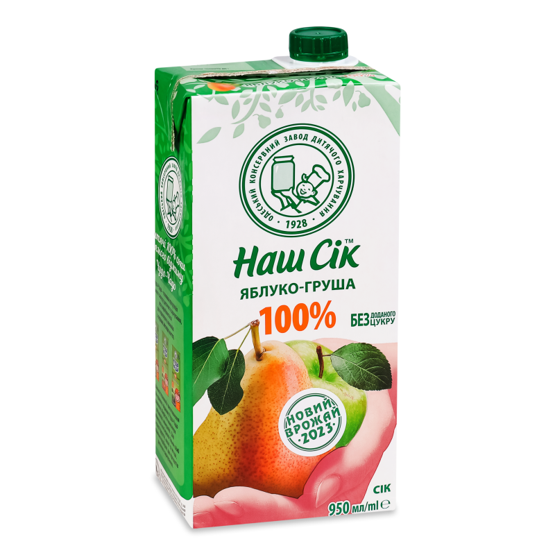 Сік яблучно-грушевий 0,95л т/п Наш сік
