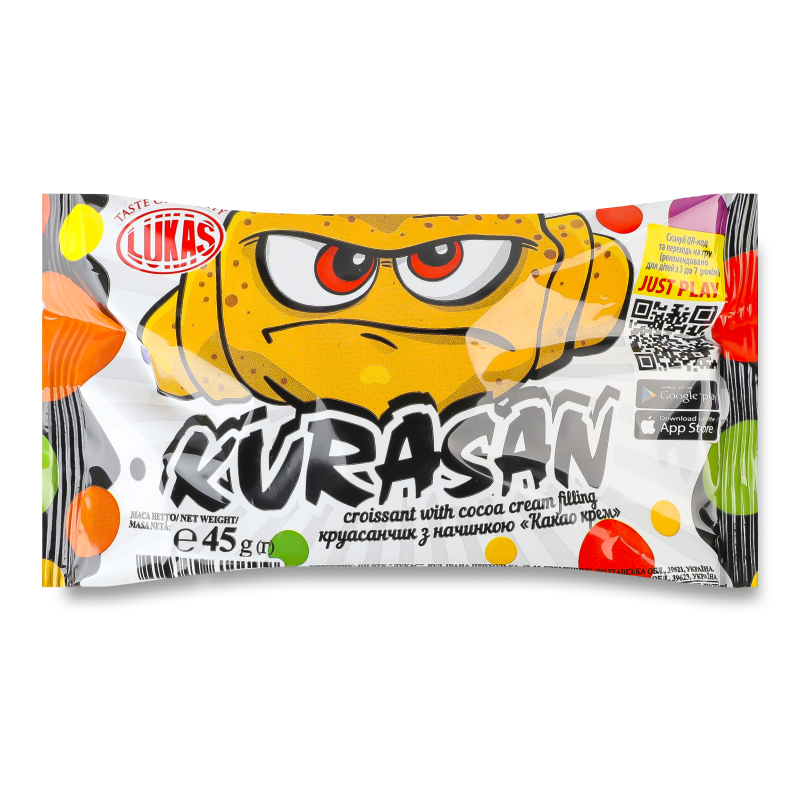 Круасанчик Kurasan з начинкою Какао крем 45г Lukas