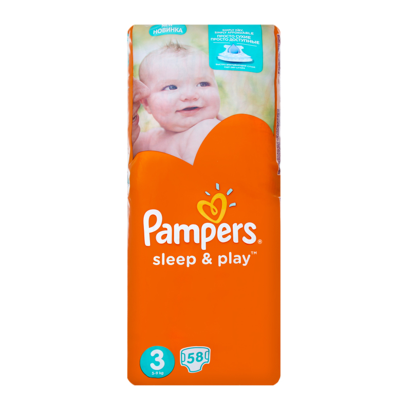 Подгузники Pampers sleep&Play 4-9кг s3 2x58 (4015400224204)