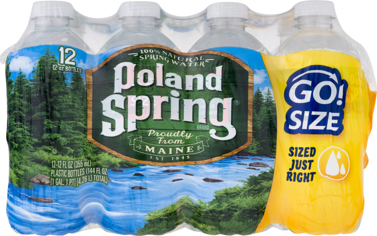 Poland Spring 100 Natural Spring Water Go! Size 12 CT Poland Spring