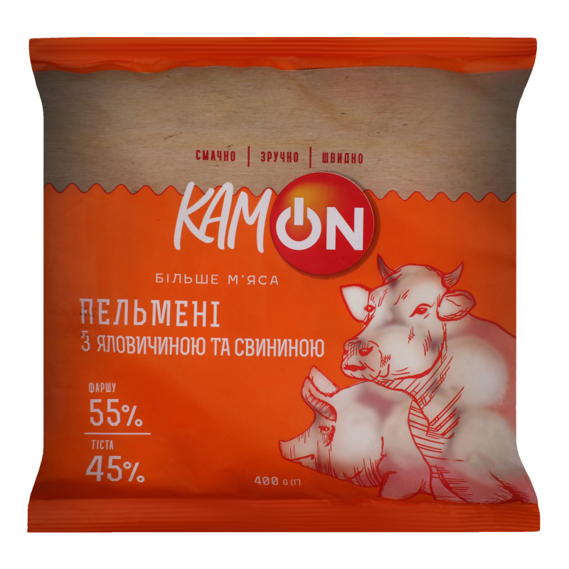 Пельмені з яловичиною та свининою Kamon м/у