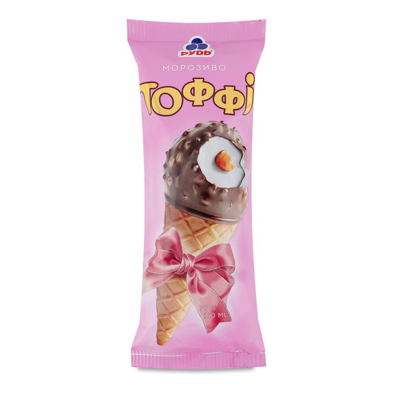 Морозиво-ріжок Тоффі 70г Рудь