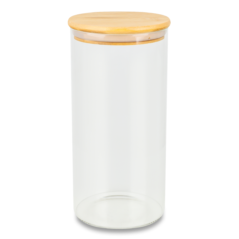Банка д/зберігання 1л скло бамбукова кришка KYYW070