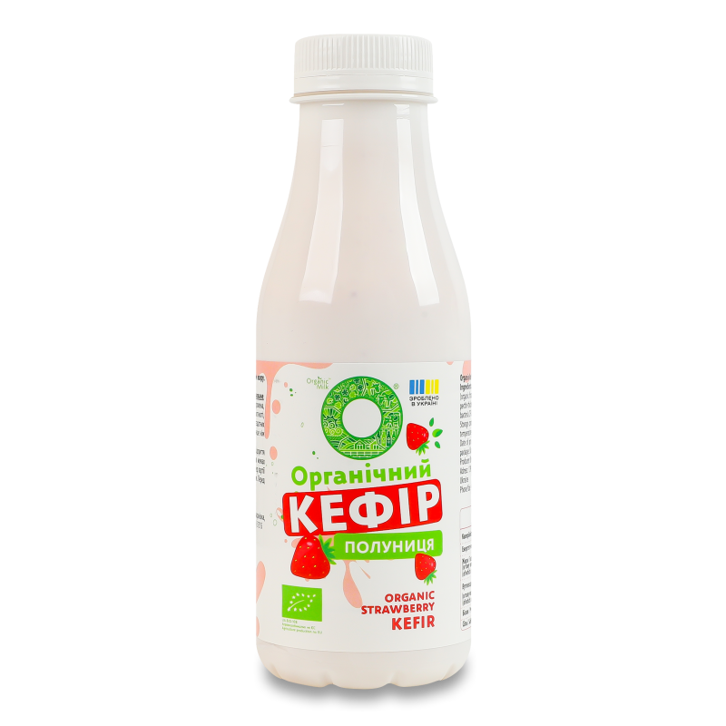 Кефір Органічний з наповнювачем Полуниця 2,5% 280г пет Organic Milk