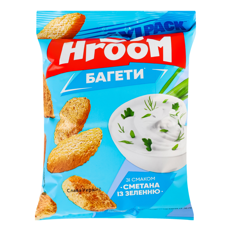 Сухарики багетные Сметана с зеленью Hroom! м/у 100г Hroom ...