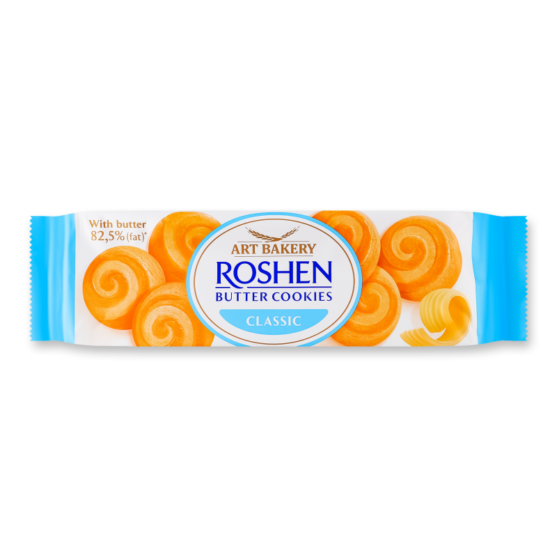 Печиво здобне Butter Cookies з маслом класичне 140г Roshen